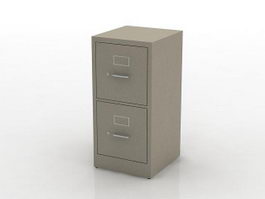 Steel safe filing cabinet 3d model preview