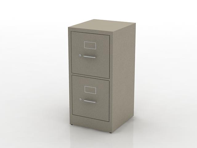 Steel safe filing cabinet 3d rendering