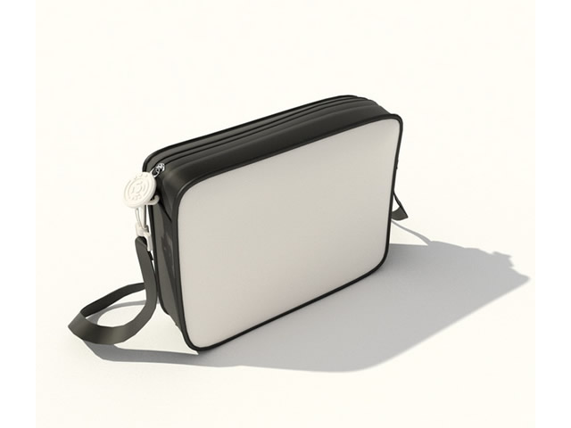 Canvas handbag 3d rendering