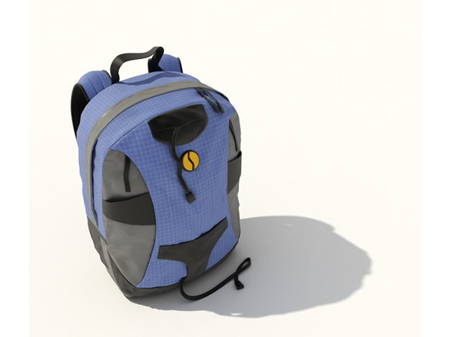 Kids backpack schoolbag 3d rendering