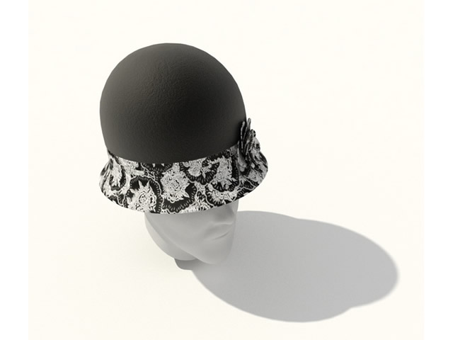Ladies fashion fedora hats 3d rendering