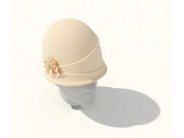 Ladies bowler hat 3d model preview