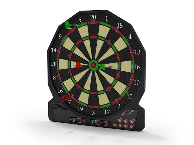 Digital dart board 3d rendering