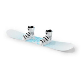 Snowboard and binding boots 3d preview
