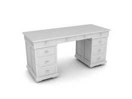 Office writing desk 3d model preview
