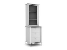 Wine cabinet with drawers 3d model preview