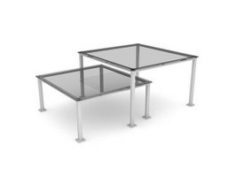 2 nested coffee table 3d model preview