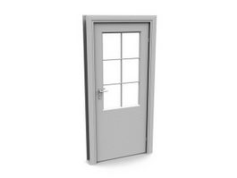 Office door with glass window 3d model preview