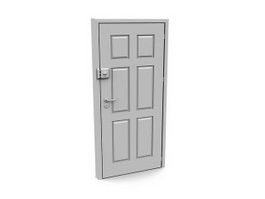 Security door with lock 3d model preview
