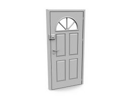 Security door with window 3d model preview