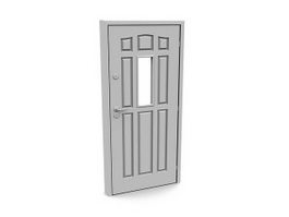 Armored door with window 3d model preview