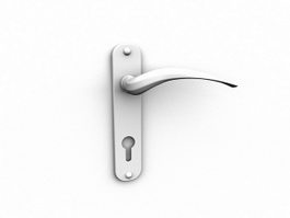 Door handle with plate 3d model preview
