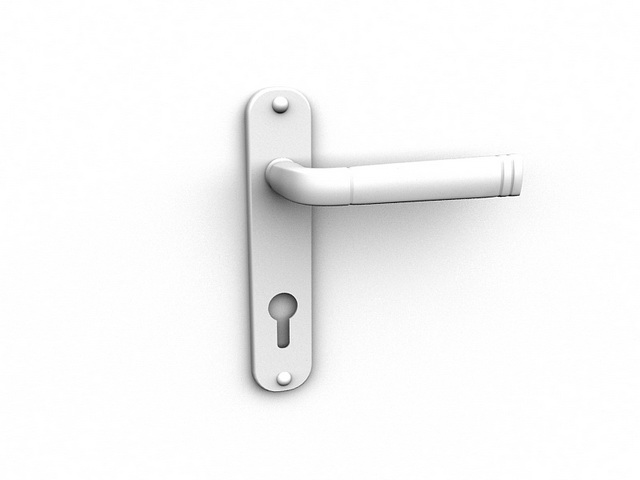 Door handle lockset 3d rendering
