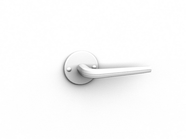 Door handle with rosette 3d rendering
