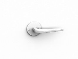 Door handle with rosette 3d model preview