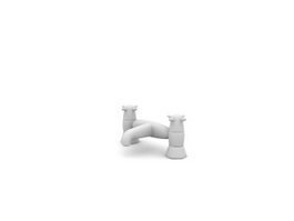 Double handles basin faucet 3d model preview
