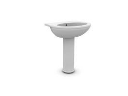Bathroom pedestal basin 3d model preview