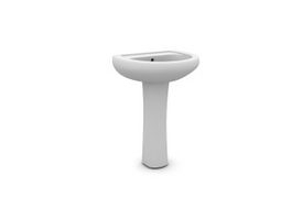 Ceramic sink pedestal basin 3d model preview