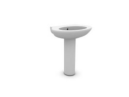 Bathroom sink pedestal basin 3d model preview