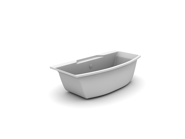 Acrylic simple bathtub 3d rendering
