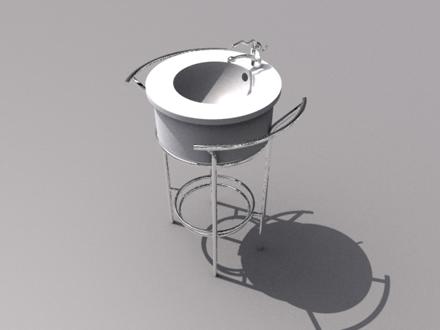 Free standing wash hand basin 3d rendering