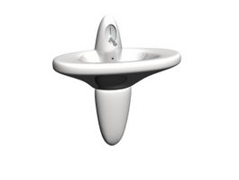 Bathroom wall mounted basin 3d model preview
