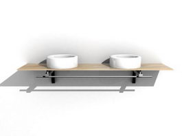 Counter top hand wash basin 3d model preview