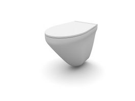 Ceramic wall hung toilet 3d model preview