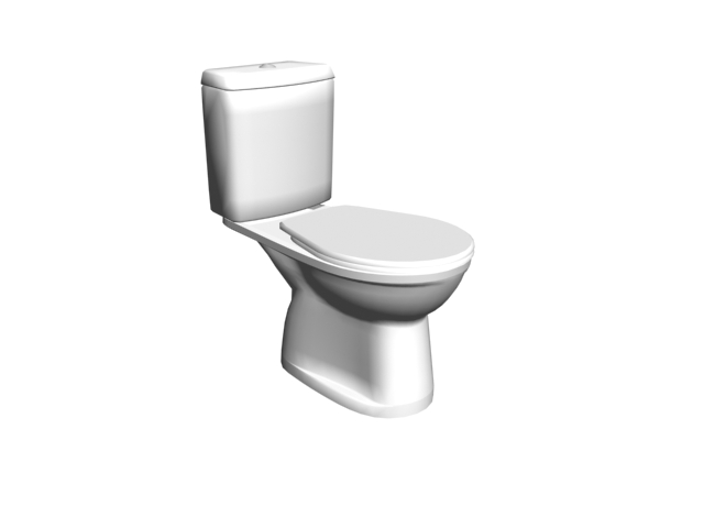 Washdown one piece toilet 3d rendering