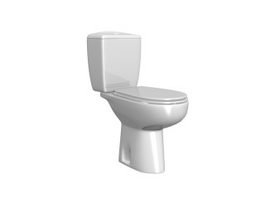 Washdown two piece toilet 3d model preview