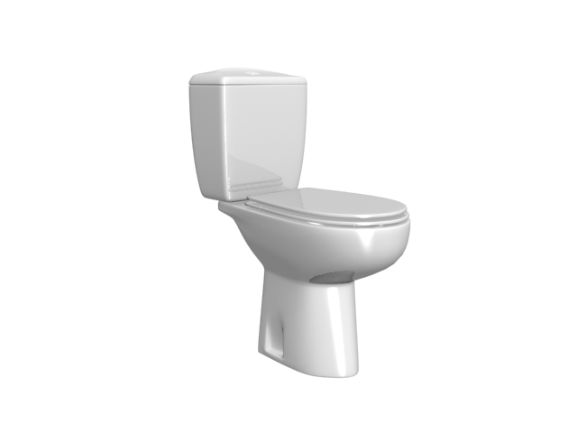 Washdown two piece toilet 3d rendering
