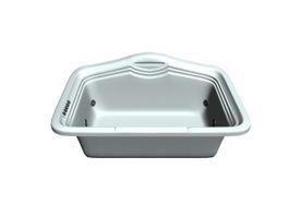 Acrylic whirlpool bathtub 3d model preview