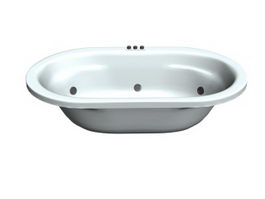 Double whirlpool bathtub 3d model preview