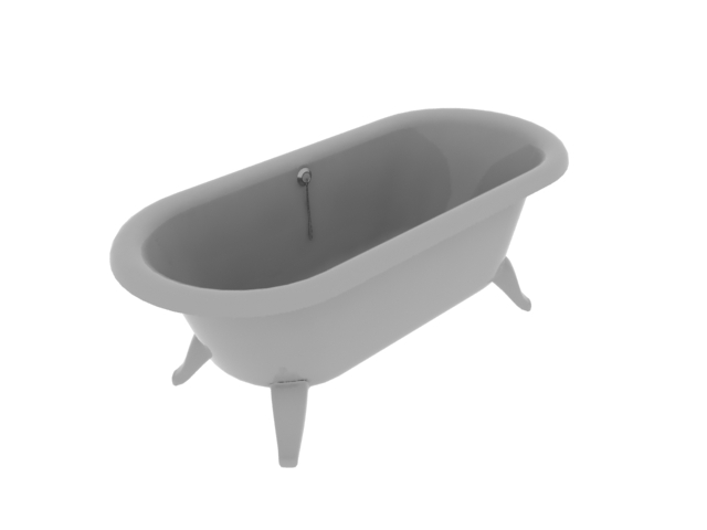 Oval free standing bathtub 3d rendering