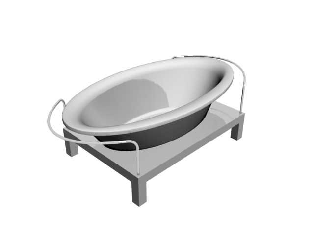 Free standing bathtub with frame 3d rendering