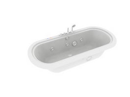 Whirlpool bathtub with shower 3d model preview
