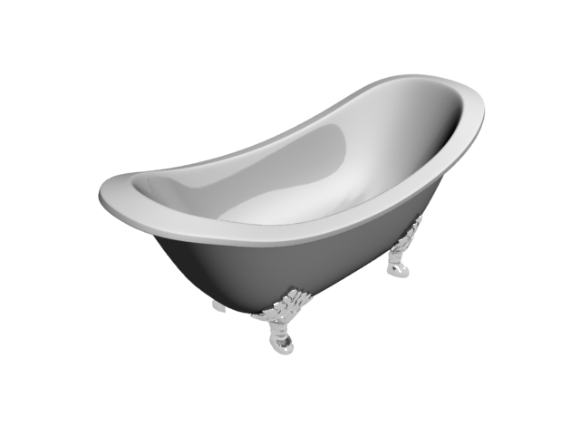 Luxury art bathtub 3d rendering