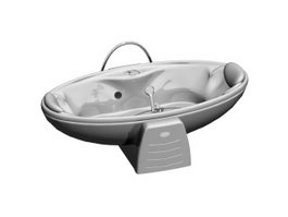 Massage boat bathtub 3d model preview