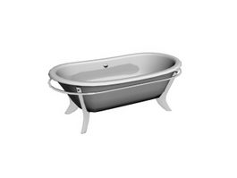 Boat shape freestanding bathtub 3d model preview