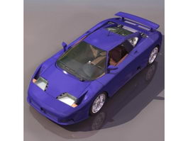 Bugatti EB110 mid-engine sports car 3d model preview