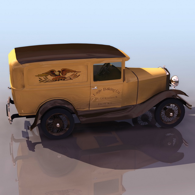 Ford Model A Business Coupe 3d rendering