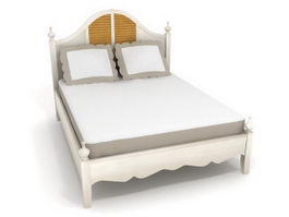 Classic wood bed 3d model preview