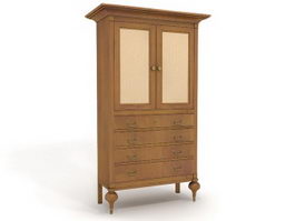 Wooden closet cabinet 3d preview