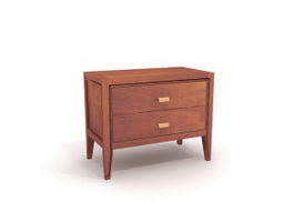 2 drawers bedside chest 3d model preview