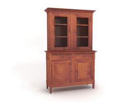 Antique kitchen wall cabinet 3d model preview