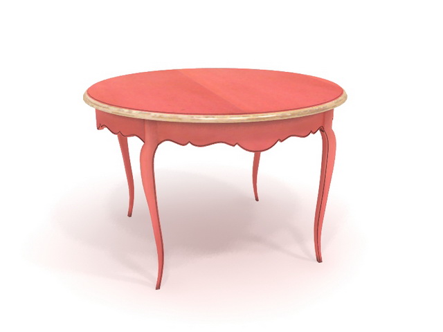 Antique round coffee table 3d rendering
