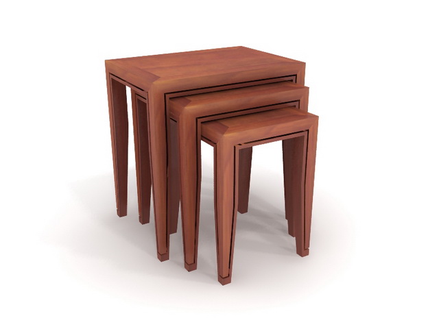 Pull out coffee table 3d rendering