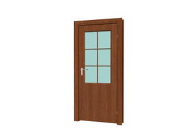 Interior office door with window 3d model preview