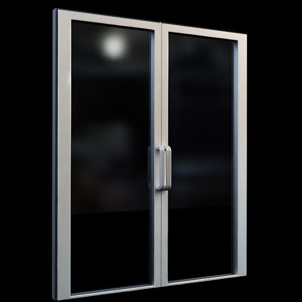 Aluminum frame glass door 3d rendering