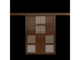 Wood cupboard door 3d model preview